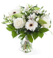 White Mixed Bouquet - Exclusive Vase