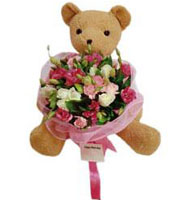 Special Occasion Bouquet with bear