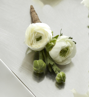 The FTD� White Ranunculus Boutonniere