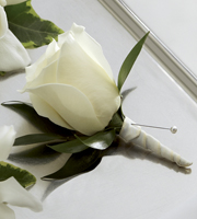 The FTD� White Rose Boutonniere