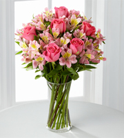 Dreamland Pink Rose Bouquet with Vase