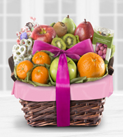 Spring Sensation Fruit & Sweets Gourmet Gift Basket - GOOD