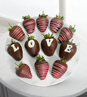 Chocolate Dipped Love Berry Gram Strawberries - 12-piece