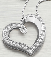 1/4 ct tw Diamond Open Heart Sterling Silver Pendant