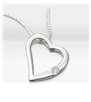 .05 ct Diamond Floating Heart Sterling Silver Pendant